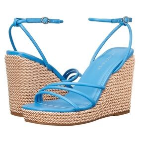 NWOT Marc Fisher Blue Strappy Espadrilles Wedge size 8